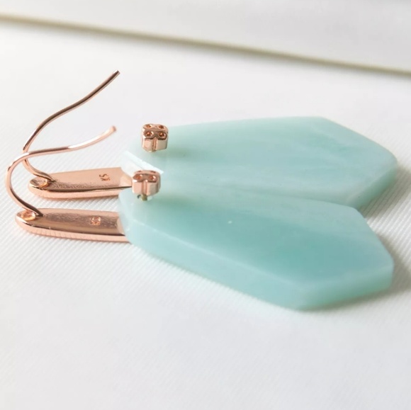 Kendra Scott "Camila" Rose & Teal Quartz Earrings - Picture 4 of 4